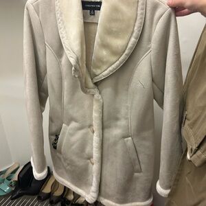 Jones New York cream suede coat.